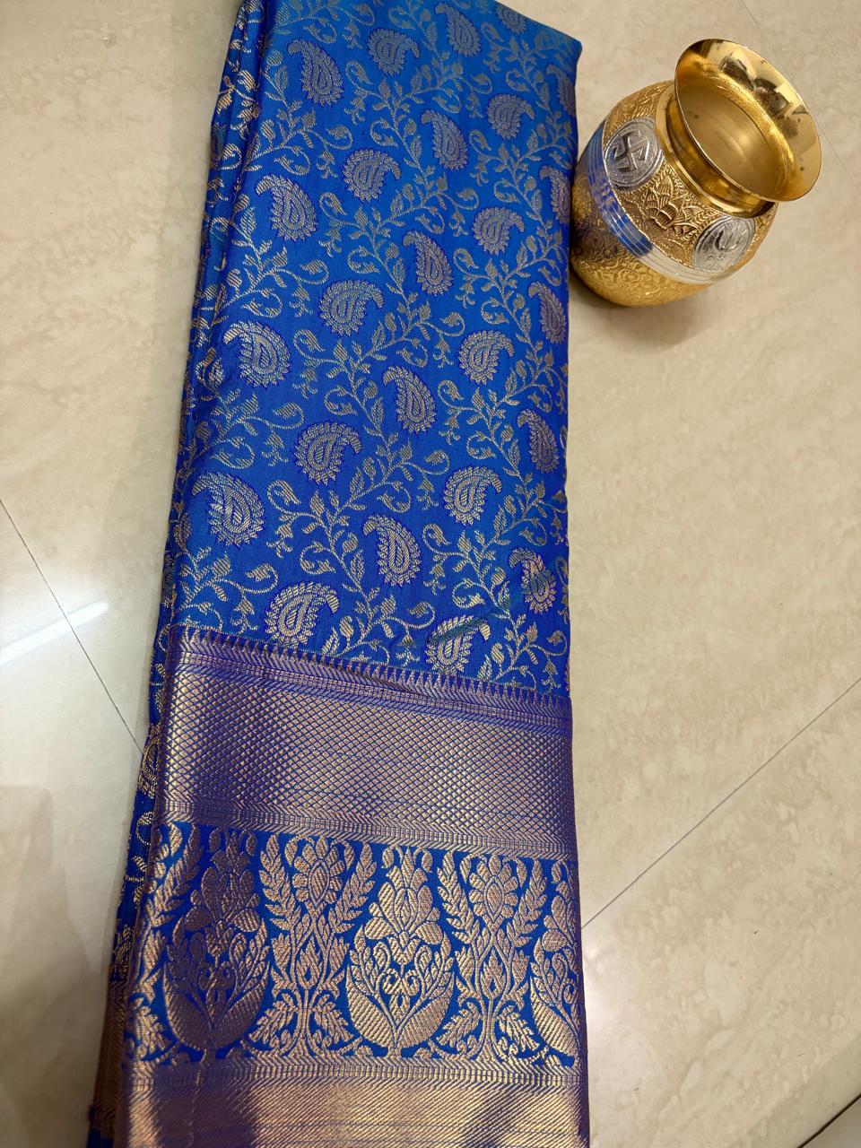 Royal Blue Semi Silk Saree