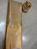 Golden Yellow Semi Silk Saree